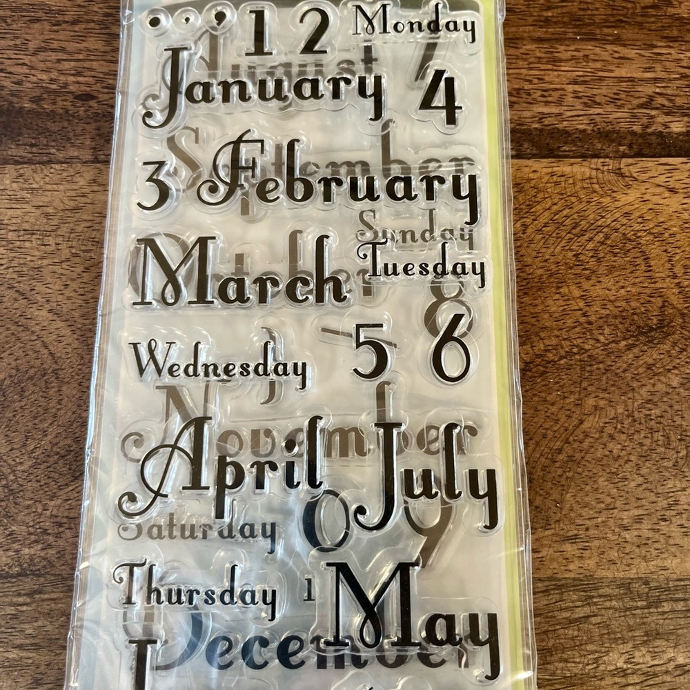 Inkadinkado Clear Stamp Set Months Days 2007